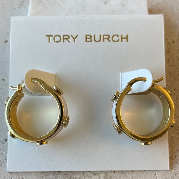 Tory Burch Jewelry - Tory Burch Gold Studded Hoops